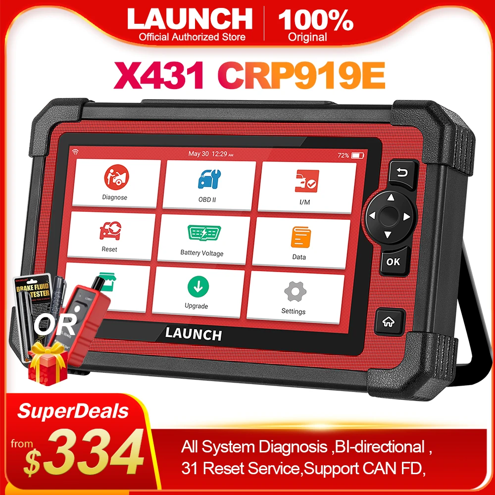 2024 LAUNCH X431 CRP919E Bidirectional OBD2 Scanner，CANFD & DoIP, ECU Coding, 35+ Service, All System Diagnosis, FCA Autoauth