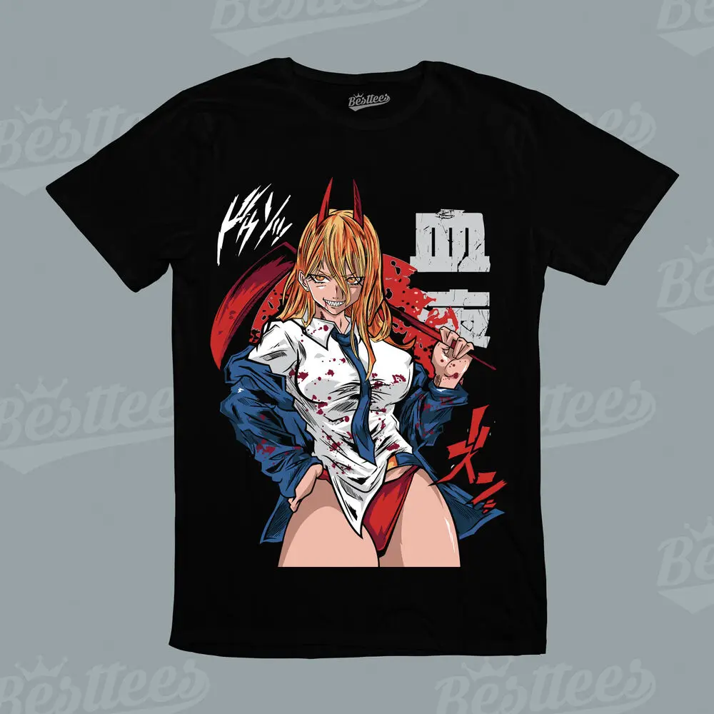 Unisex Manga Japanese Anime Chainsaw Man Power Maxima Devil Denji Tee T-shirt