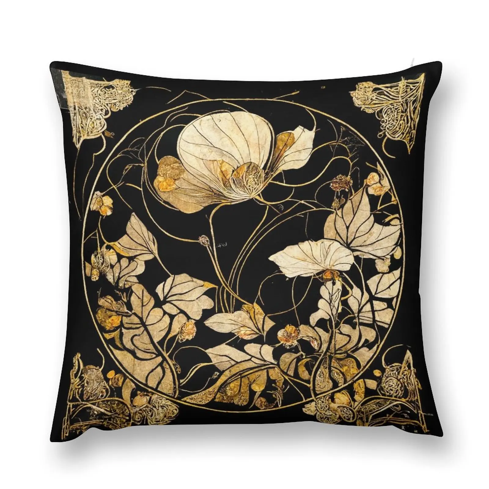 

Art nouveau and Kintsugi inspired digital design Throw Pillow Sofa Cover Christmas Cushion For Home pillow