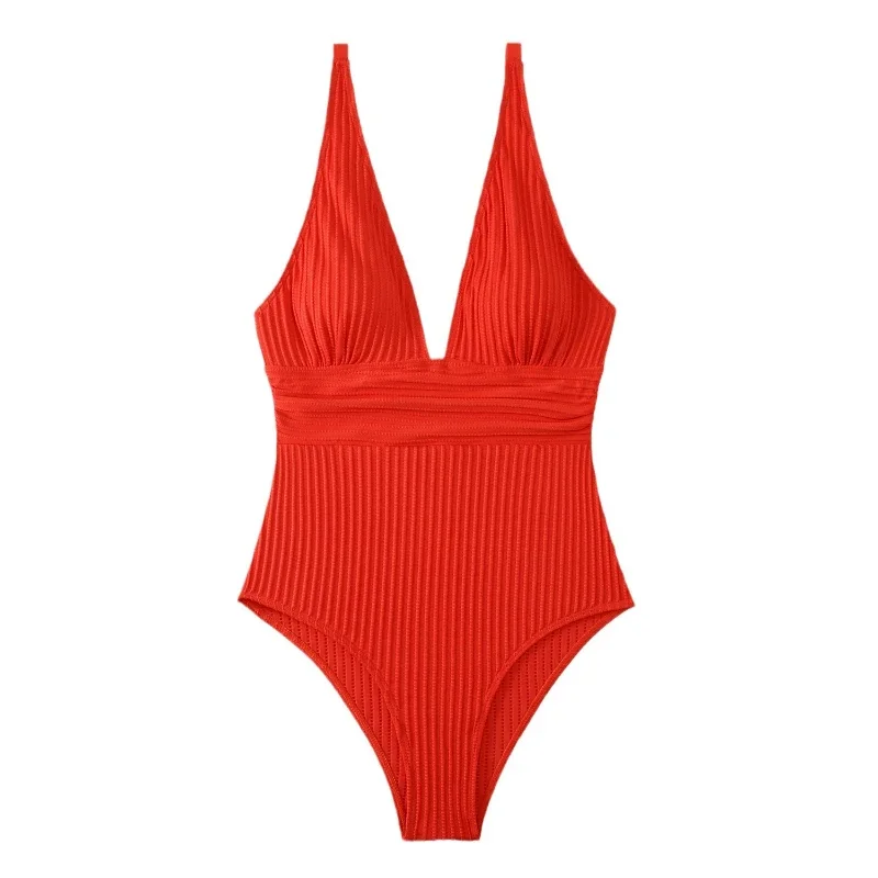 One Piece Swimsuit Women Solid Swimwear Swimsuit Backless Push Up Bathing Suits Beachwear Female Low Price Monokini Women