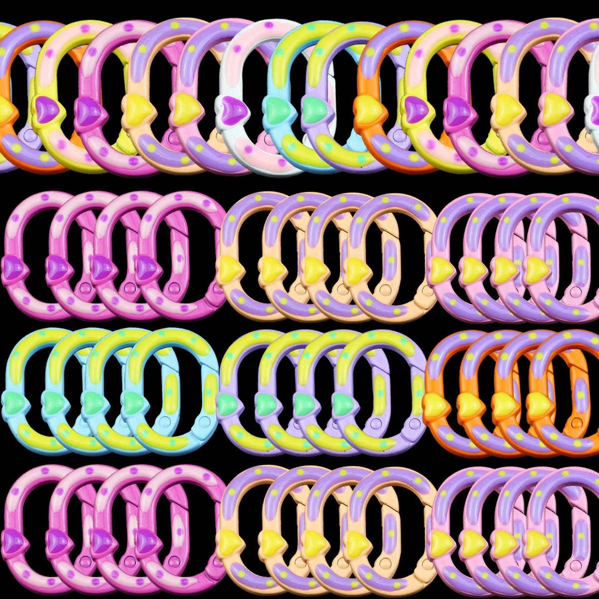 

2~10Pcs Oval Spring O-ring Openable Purse Buckle Carabiner Connecting Dog Leash Snap Buckle DIY Bag Key Chain Pendant Supplies