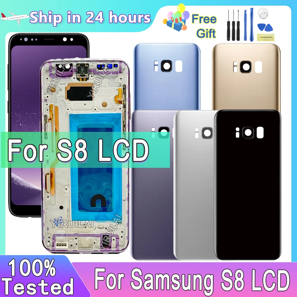 

New TFT For Samsung S8 G950F G950 SM-G950FD Lcd Display Touch Screen Digitizer Assembly Replacement with Frame For S8 Display