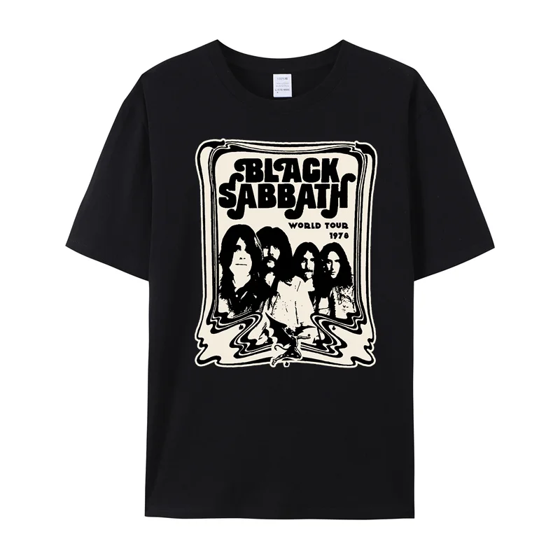 black man's t-shirt  Sabbath World Tour 78 T-Shirt (Large) woman's shirt