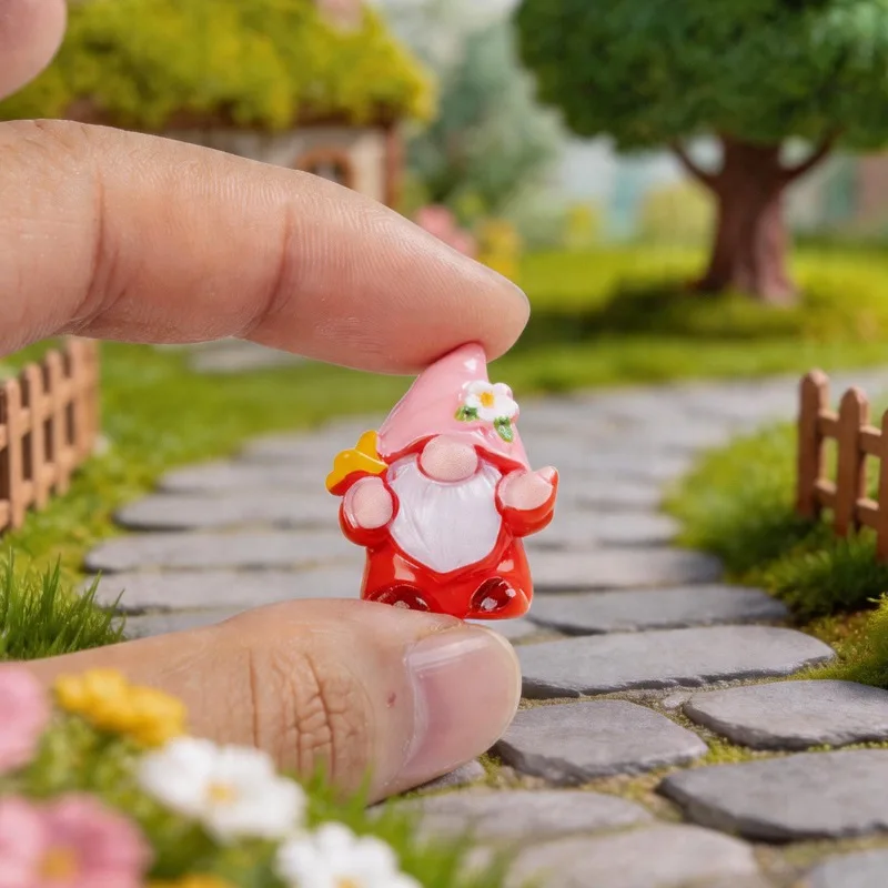 7/12pc Floral Gnome Figurines,Resin Faceless Dwarf Statues for Garden,Car Dashboard and Home Decor,Random Style DIY  Accessories
