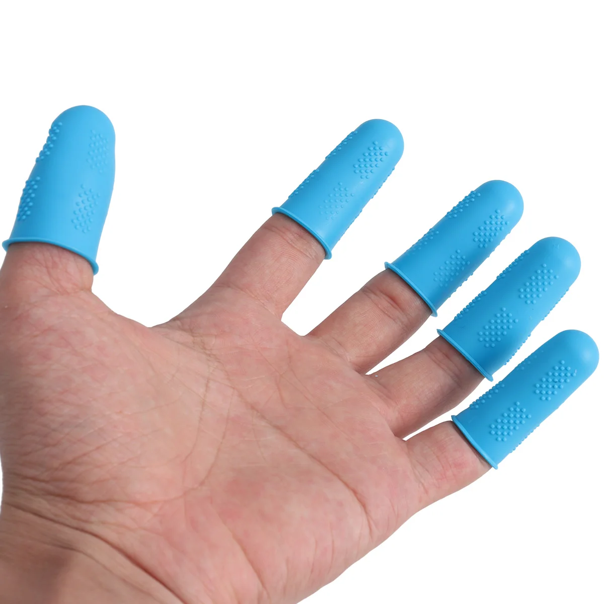 12 Pcs Accessories Finger Protector Fingertip Gloves Sleeve Anti-scald Cot Blue