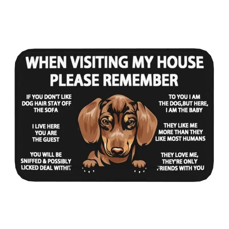 Peeking Dog Dachshund Doormat Non-Slip Kitchen Bathroom Mat Bedroom Balcony Door Floor Entrance Carpet Rug