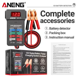 ANENG BT-171 12V Multifunctional Battery Testers Auto Repair Industry Detection with LED Reverse Display Screen Electrician Tool