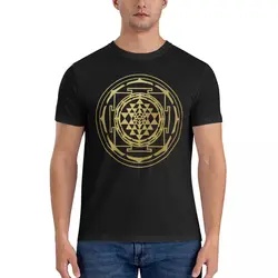 Men's T-Shirts Sri Yantra Sacred Geometry Mandala Healing Protection Amulet Vintage 100% Cotton T Short Sleeve Buddha T Shirts