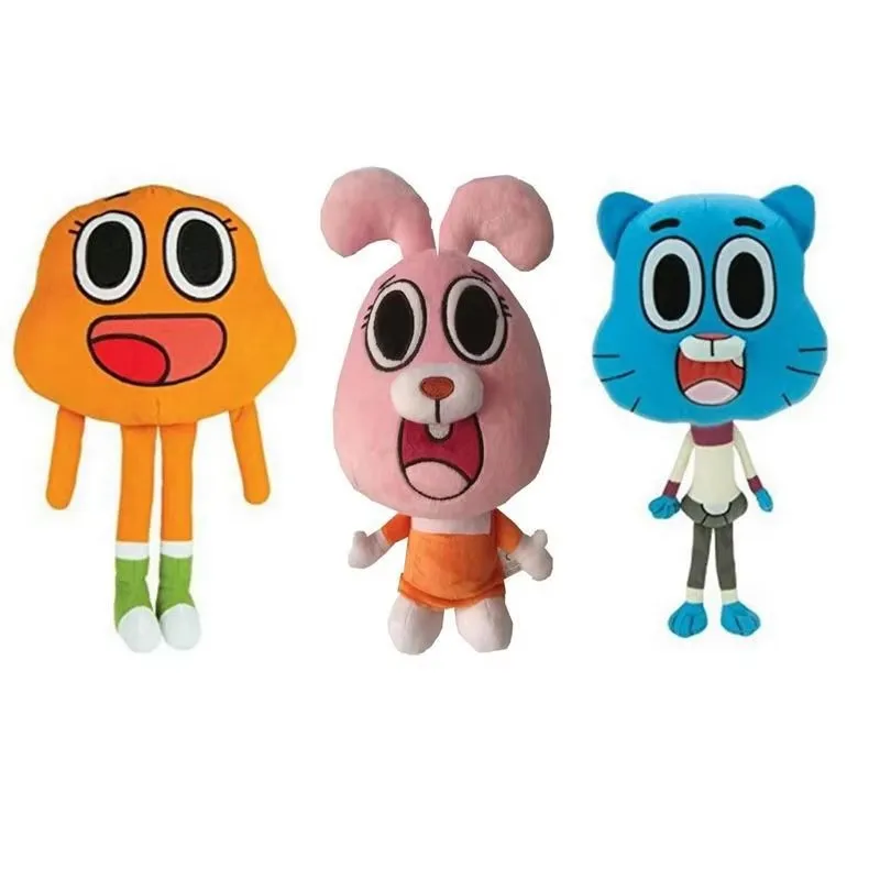 25cm Miniko Cartoon Amazing World Gumball Darwin Anais Plush Toys Cute Cat Bunny Stuffed Toy Birthday Present Gifts For