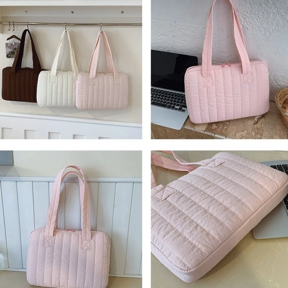 Multi-purpose Laptop Shoulder Bag Shockproof Large Capacity Laptop Protective Bag 14 Inch Zipper Closure Laptop Handbag