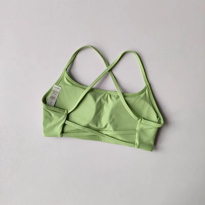 Damen Fitness-BH in Uni-Farbe, Weicher Rückenfreier Push-Up Gym-BH, Sport-Top mit Brustpolster, Yoga-BH, Sport-Crop-Top – Detail 17