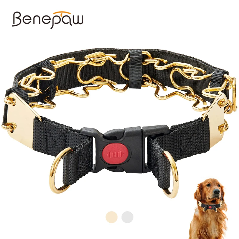 Benepaw Stainless Steel Dog Prong Collars Adjustable Pet Choke Pinch Collar Heavy Duty Chain For Medium Large Dogs Training