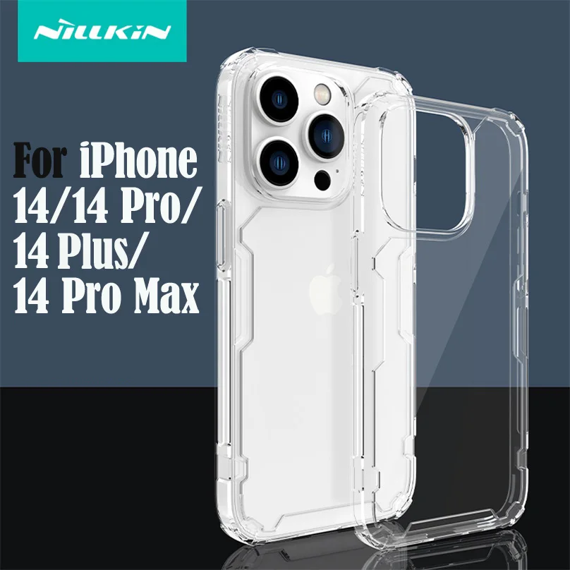 Nillkin para iphone 14 pro max caso para iphone14 natureza pro transparente claro tpu capa de proteção para iphone 14 pro /14 plus