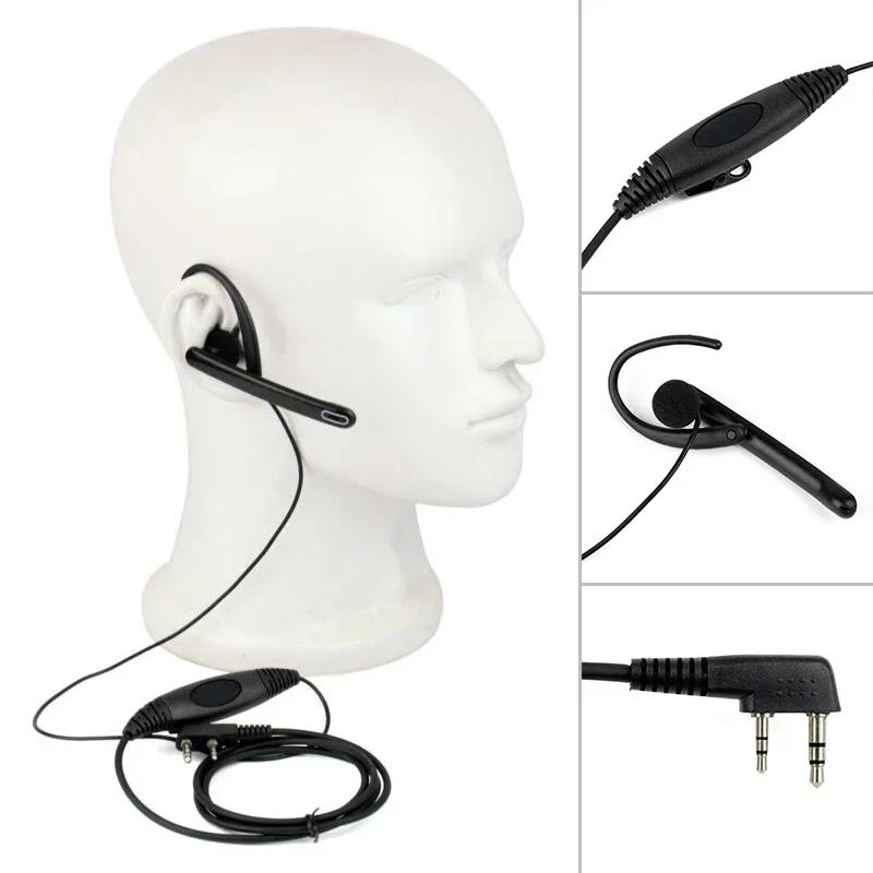 Radio Mic Headset Communication Accessories 1pc 2-Pin Bar Earpiece PTT Microphone For KPG KPG27D KPG29D Accessories