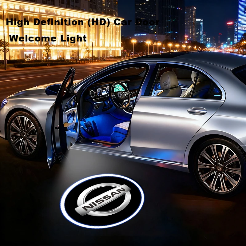 Car door LED decoration wireless welcome light sign projector for Nismo Nissan Juke Tiida Teana GTR 350Z 370Z 240SX Fairlady