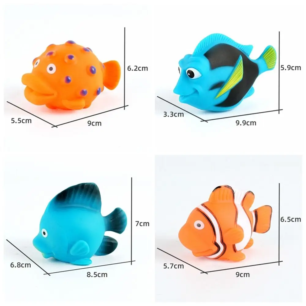 Baby Bath Toys Fish Kids Float Spray Water Squeeze Soft PVC Bathroom Play Animals Bath Figure Toy For Children