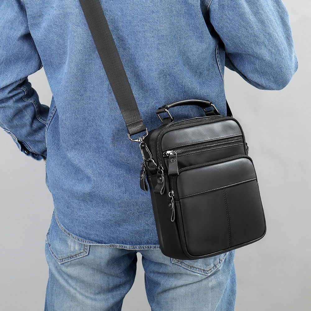 Imagem -05 - Mva Masculino Bolsa de Ombro Marido Casual Masculino Couro Genuíno Lado Bolsa para Homens Bolsa Crossbody Mensageiro Bolsas Tote 7.9 Ipad