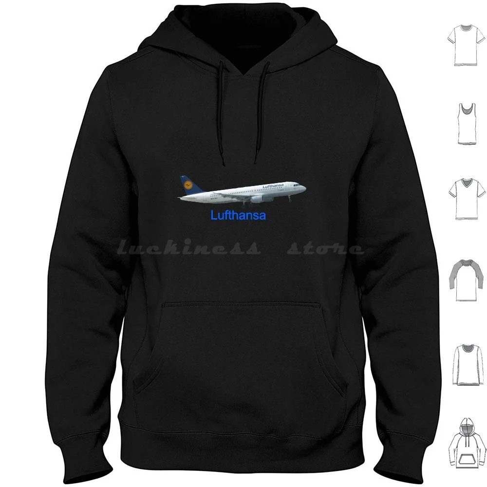 Lufthansa Airbus A320 Airplane Hoodies Long Sleeve Lufthansa Airbus A320 Airplane Aviation Flying Flight Jet