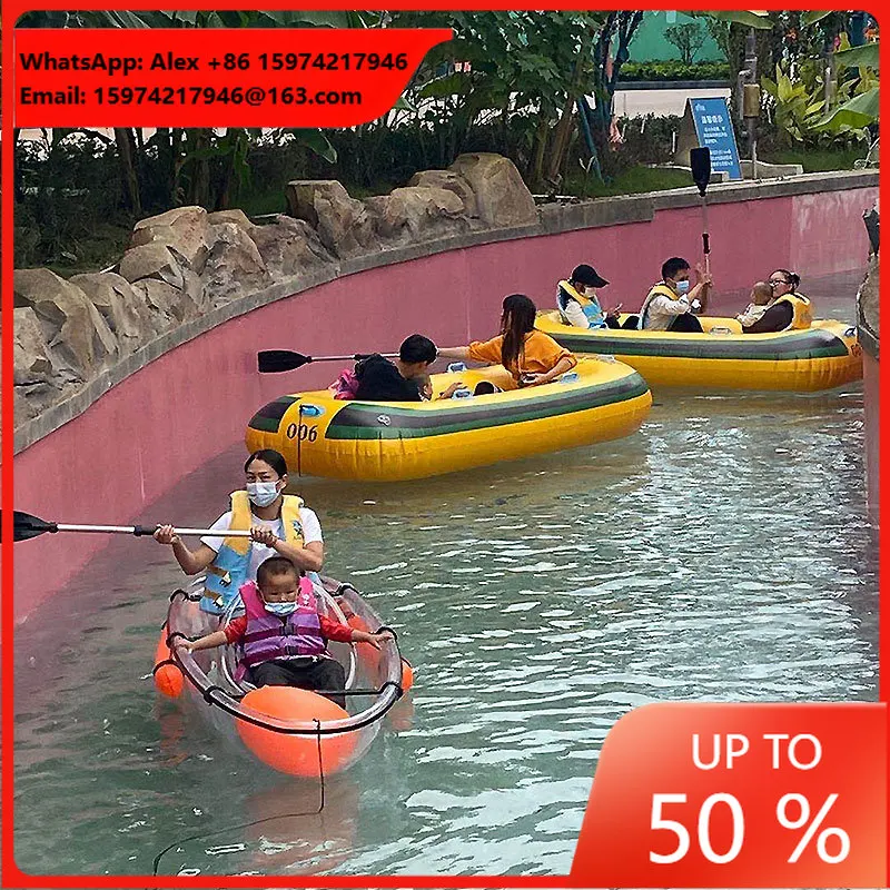 New Attractive Plastic Boat Transparent Boat Kayak Water Park Rowing Boats