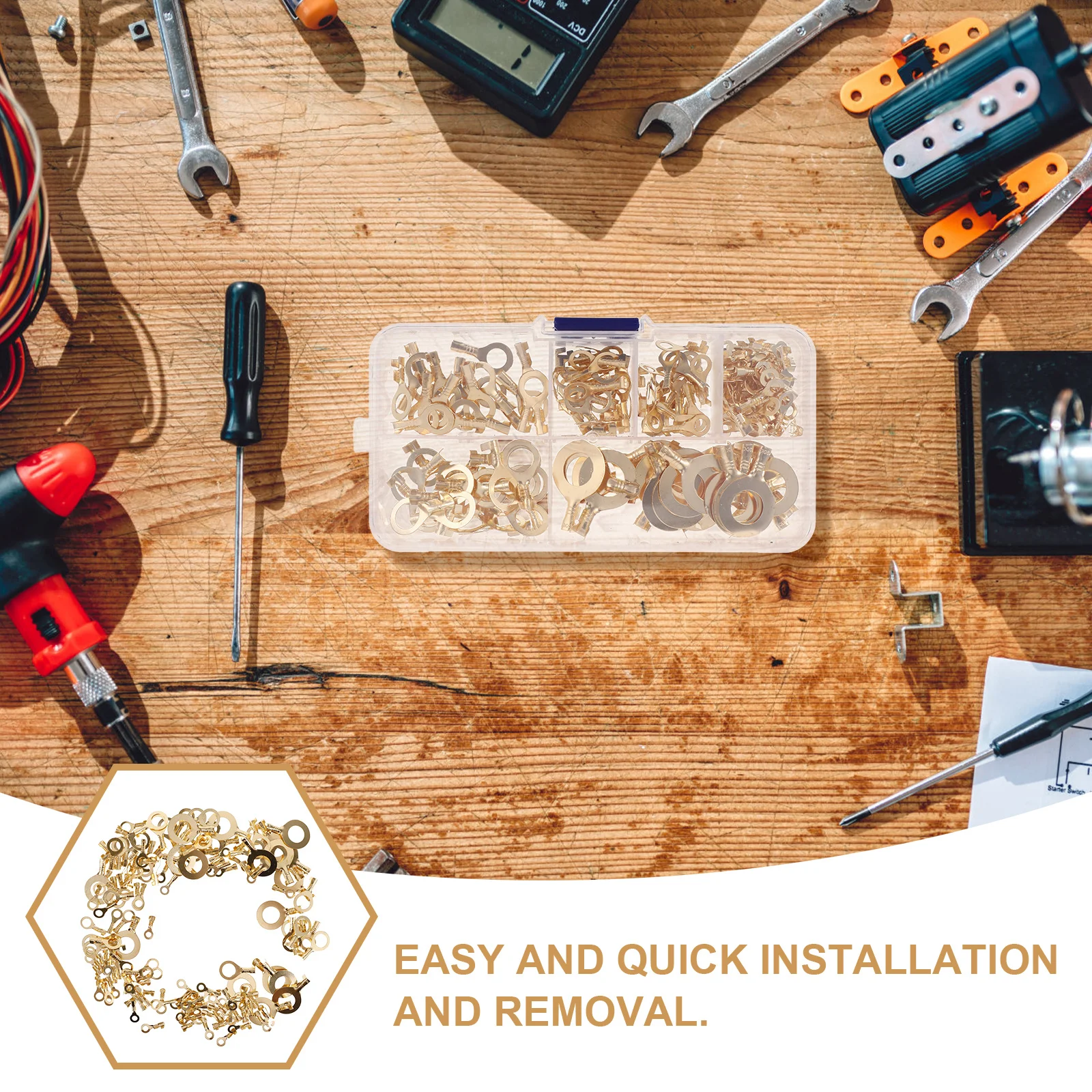 

1 set 1 Set 0 Gauge Ring Terminal Connectors Wiring Terminals For Secure Electrical Connection Wire Connectors Terminals