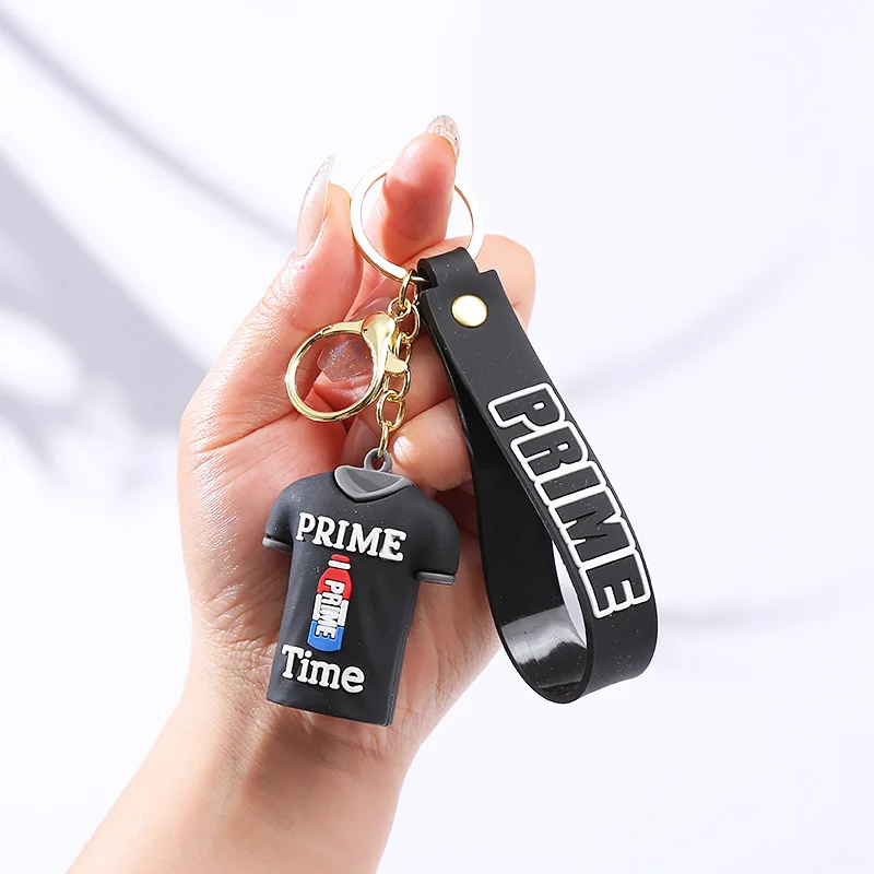 Cute Prime Drink Keychain Creative Clothes Doll Pendant Keyring Car Key Bag Pendant Women Men Party Favors Xmas Gifts Wholesale