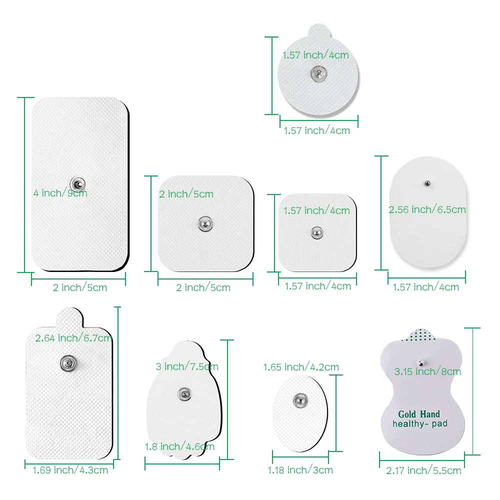 رقع جل عشرات الإلكترود ، قابلة لإعادة الاستخدام لمحفز عضلي ، محفز للعضلات ، جهاز تدليك للعلاج الطبيعي ، ملصقات إلكترود ، 10 * ، 20 *