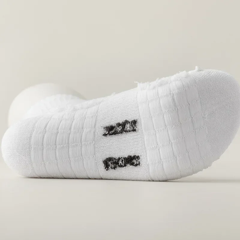 10 Paar Socken HLHYX Herren Baumwoll-Deodorant Winter Frottee-Sohle mit mittlerer Länge Weiße Strümpfe Verdickte Sport-Basketball-Socken – Detail 6
