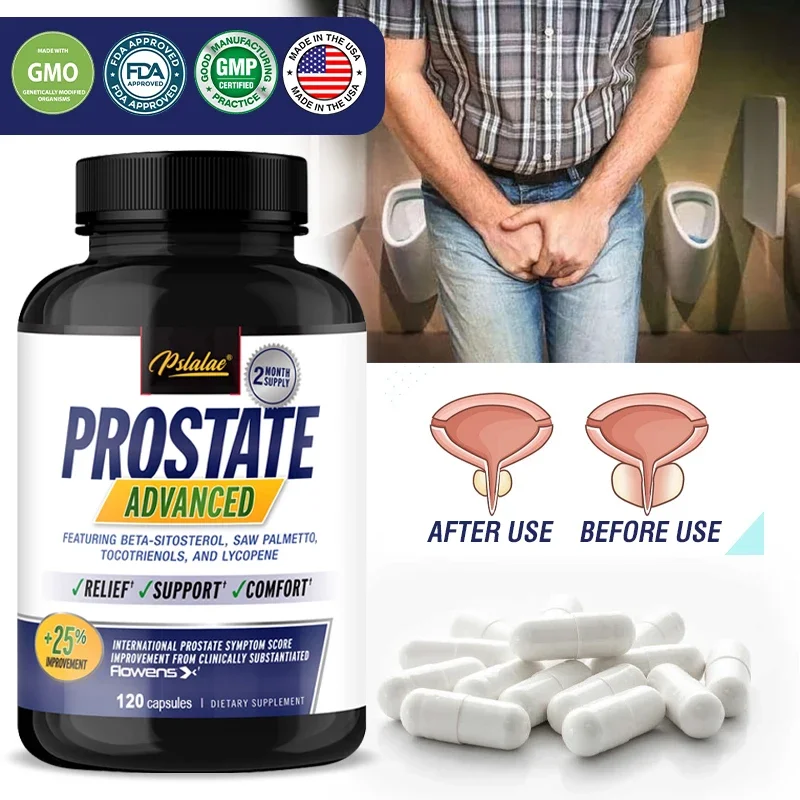 

Saw Palmetto Men's Supplement with Beta-Sitosterol, Tocotrienol and Lycopene - Prostate Dietary Capsules