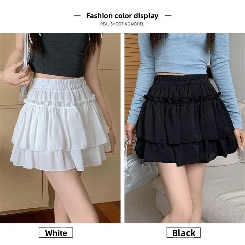 White Puffy Ballet Short Skirt Women's Summer 2026 New Sweet Cake Skirt High Waist Slim A-Line Half-length Skirt Pants