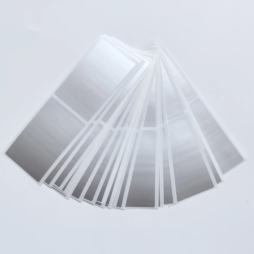 Dropshipping 100PCS 58x35mm Silver Scratch Off Sticker Protection Style