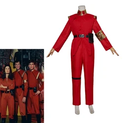 TV Series V Visitors Cosplay Costume Men's Red Military Uniform Suits 80s Classic Jacket Pants Halloween Theme Party Roleplay