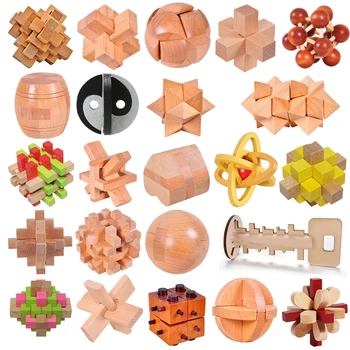 Holz Luban Lock Entsperren Interlock Spiel Brain Teaser Puzzle Inteligencia Rompecabezas 3D De Madera Montessori Pädagogisches Spielzeug