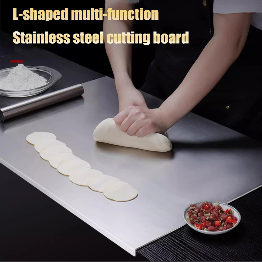 

Large Size Household stainless steel chopping board Double Panel multifunctional Pastry Baking Board chopping board Kitchenware