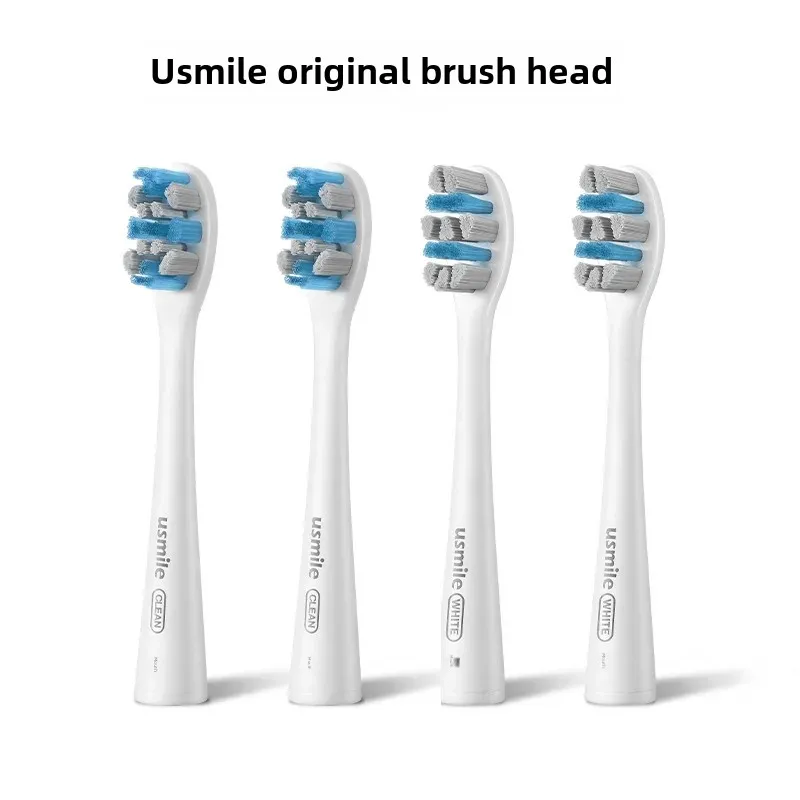 Usmile электрическая зубная щетка со сменной головкой для взрослых, белый цвет, выцветающая мягкая щетина, чистящая зубная щетка, оригинальная упаковка из 2 шт.