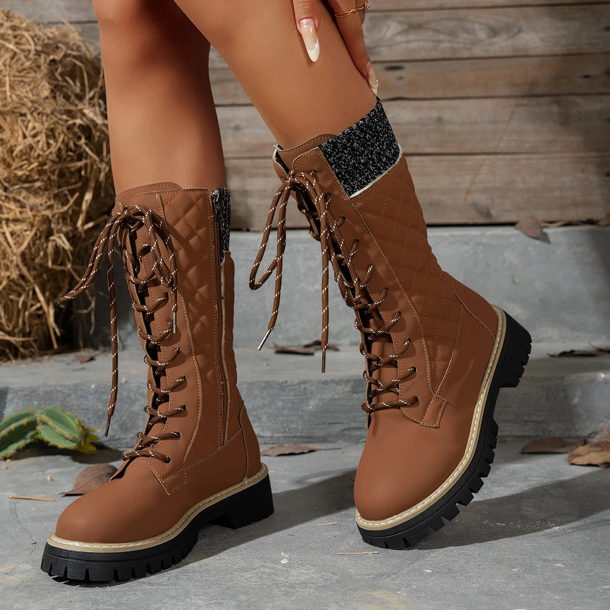 New Women Comfortable Ankle Boots Trend Round Toe Large Size Zip Boots Casual Fashion Low Heel Shoes Women Zapatos De Mujer