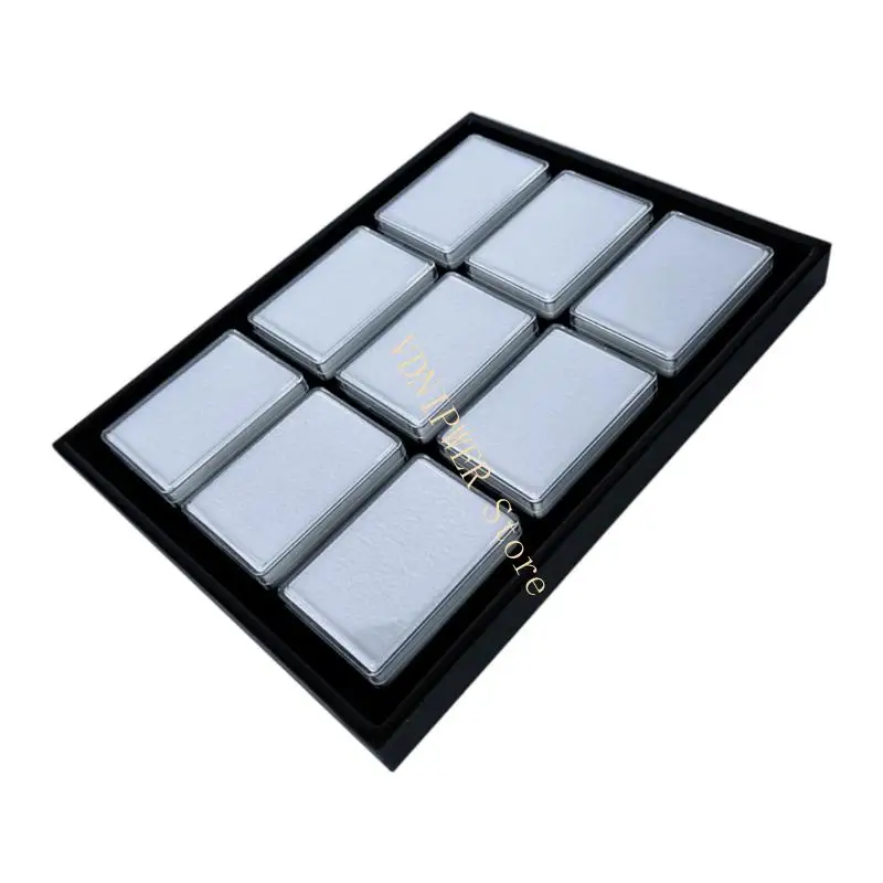 علبة تخزين مواد PU المدمجة المدمجة لمجوهرات أكريليك للمواد البوراتية للأحجار الكريمة والنماذج المصغرة D08E #2