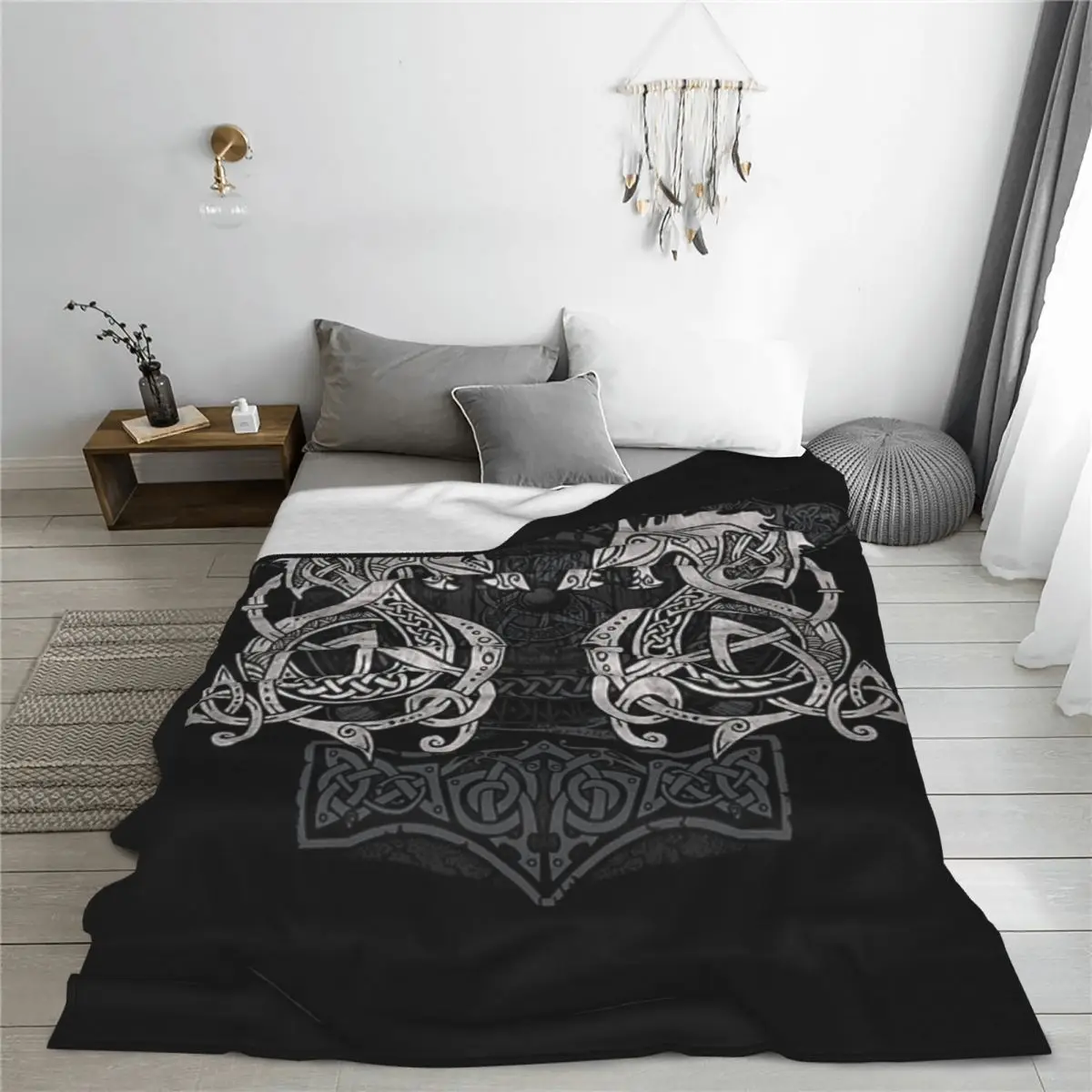 

Viking Loki Son Fenrir Blanket Fleece Sofa Super Soft Throw Blankets for Home Bedroom Travel Throws Bedspread Quilt