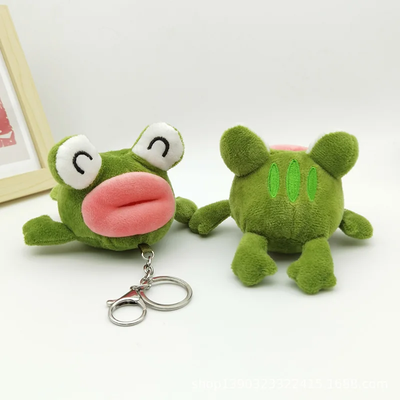 

1Pcs Cute Frog Funny Keychain Cartoon Animal Keychain Big Mouth Plush Doll Handbag Pendant Key Ring Gift To Kids Adults Toys
