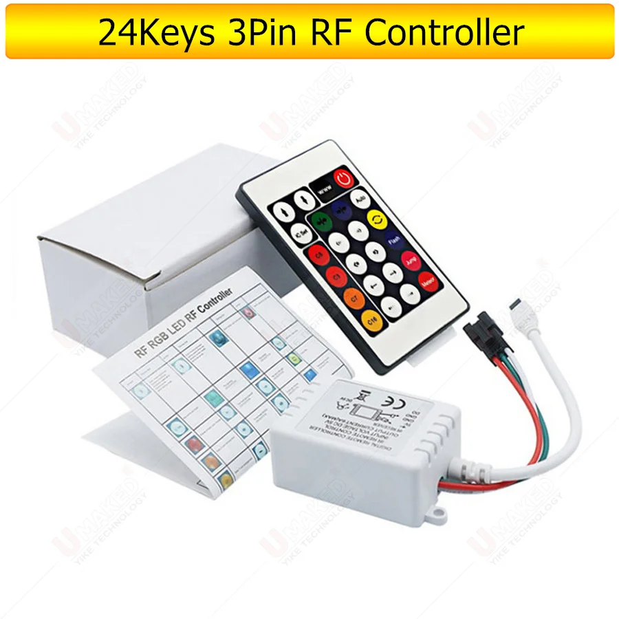 1set  WS2811 WS2812B Led Pixels Strip Light Controller USB/DC MINI 3Keys RF 14/17/21Keys Led Tape Remote Controller DC5-24V