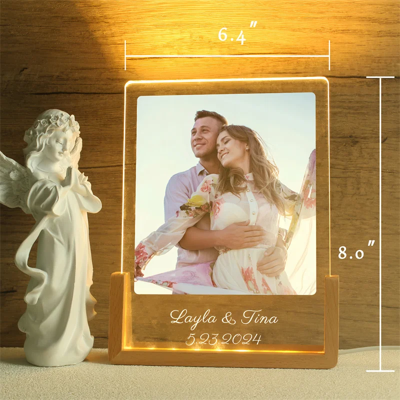 Personalized Acrylic Photo Lamp，Custom Photo LED Night Light，Photo Frame，Gift for Couple，Anniversary Gift，Wedding Gift