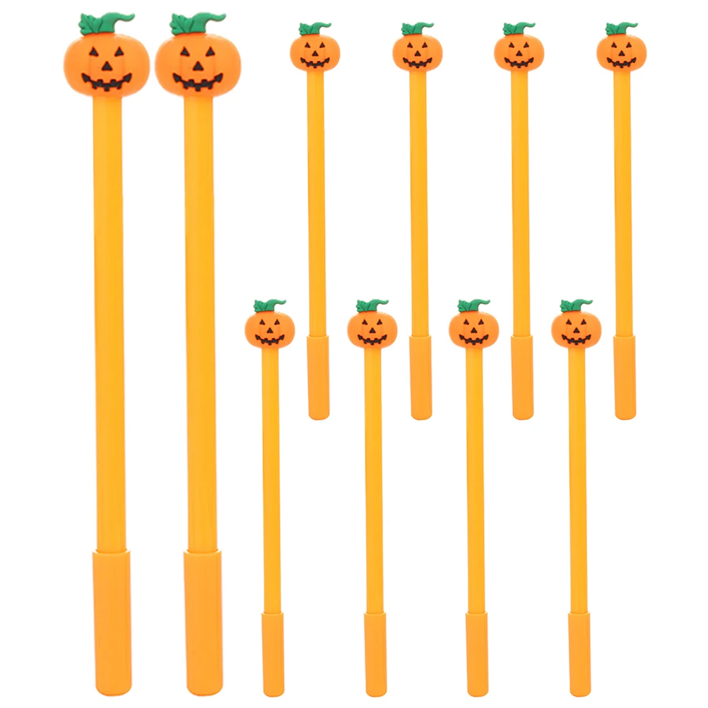 

10pcs Pumpkin Skull Gel Halloween Theme Cartoon Ink Pen for Kids Cute Smooth Writing Pens Office Use Lovely Shaped