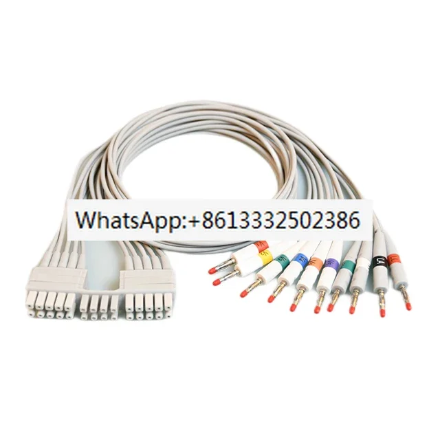 Compatible   Eli 100 150 230 250/350/380 for Mellin, Holter Ecg / Ekg Cable, 10 leads, Banana 4.0 End