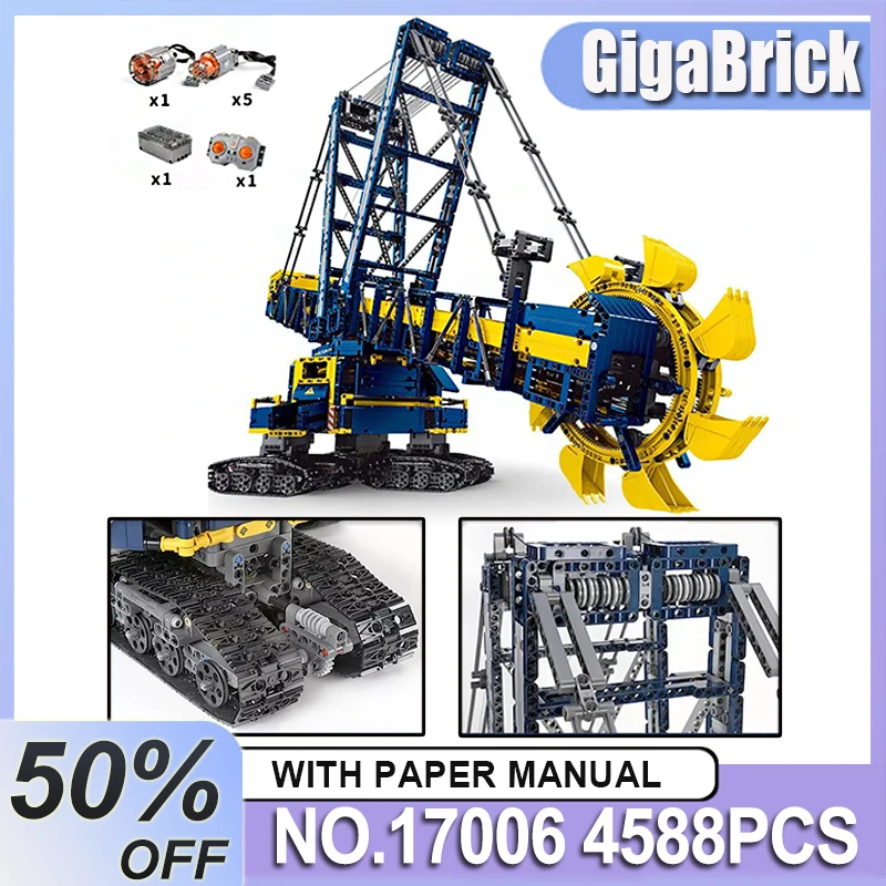 قالب الملك 17006 MOC فريد التقنية دلو عجلة حفارة نموذج كتلة شاحنة التحكم عن بعد ألعاب الطوب الاطفال هدايا عيد الميلاد #2