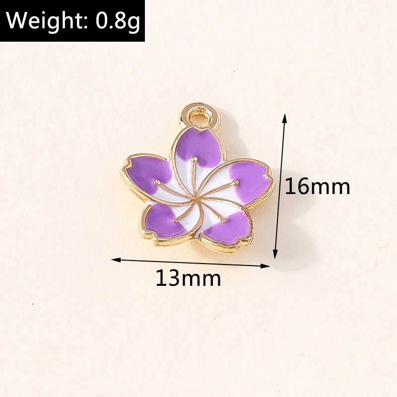 10 Stück Niedliche Pflanzen- und Baumblatt-Anhänger Bunte Emaille-Blumenanhänger für Schmuckherstellung Halsketten Ohrringe DIY-Bastelarbeiten Geschenke – Detail 3