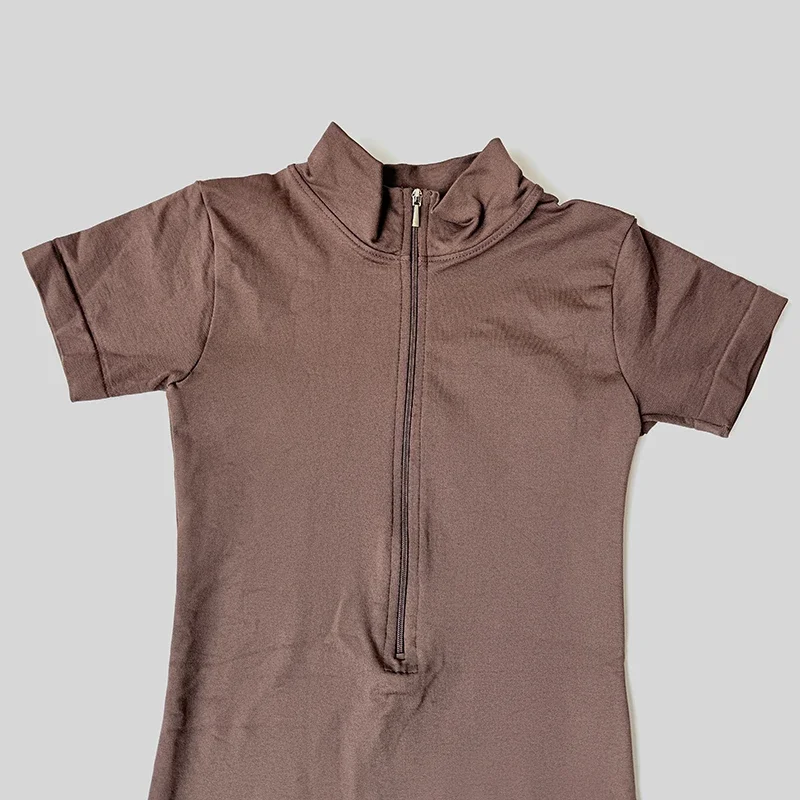 여름 반팔 지퍼 점프수트 스포츠웨어 짐 피트니스 스포츠 바디수트 여성 러닝 패션 운동복