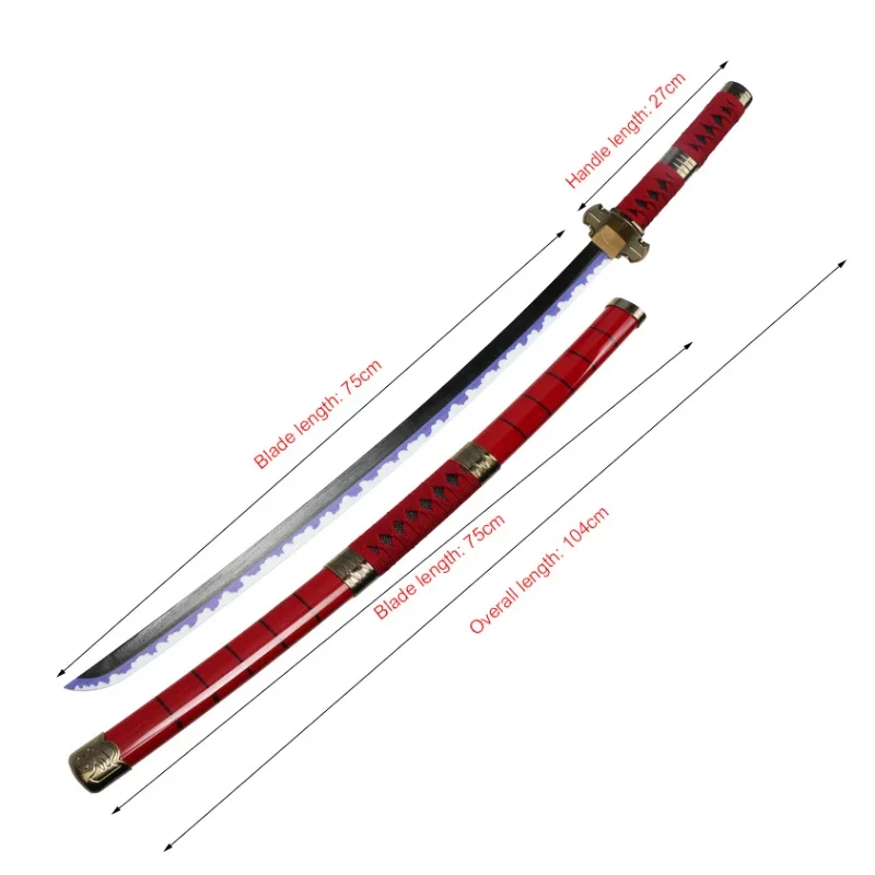 104cm Roronoa Zoro Katana Anime Sword Character Weapon Props Enma Purple Sandai kitetsu Bamboo Blade