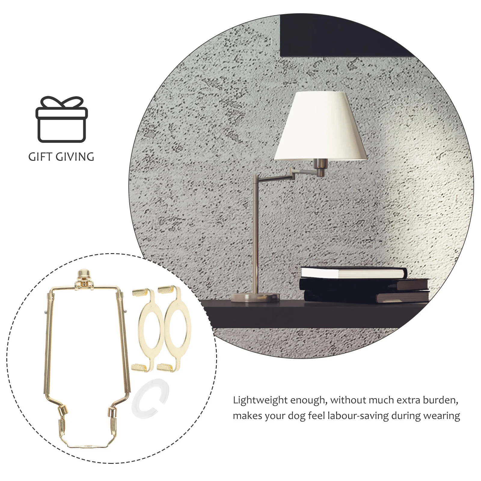 

1Set Lamp Harp Holder Alloy Lampshade Bracket Adjustable Lamp Shade Support for Home Hotel Cafe Lighting Accessories