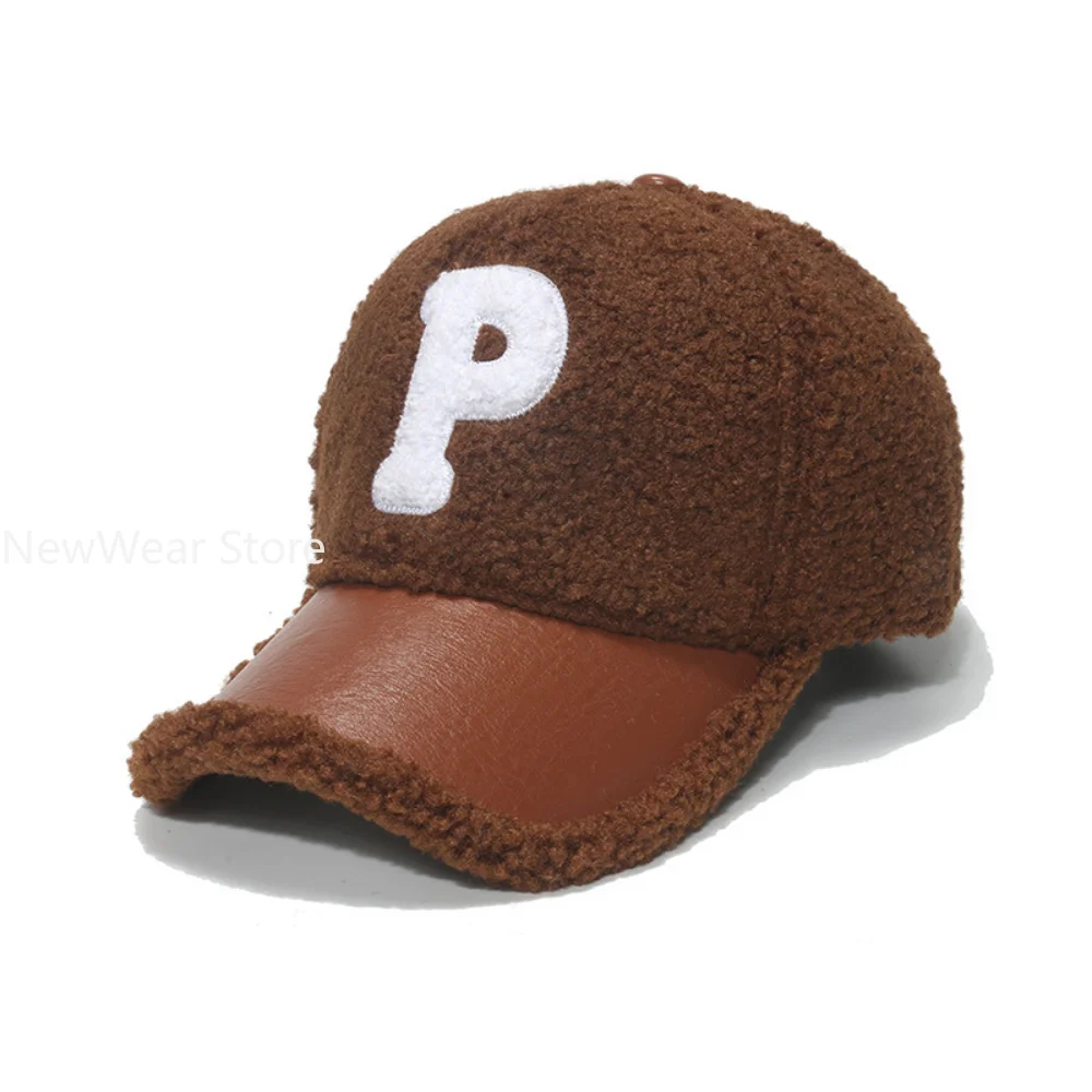 New Winter Caps Letter Embroidery Lamb Wool Baseball Cap Teddy Cashmere Warm Capss