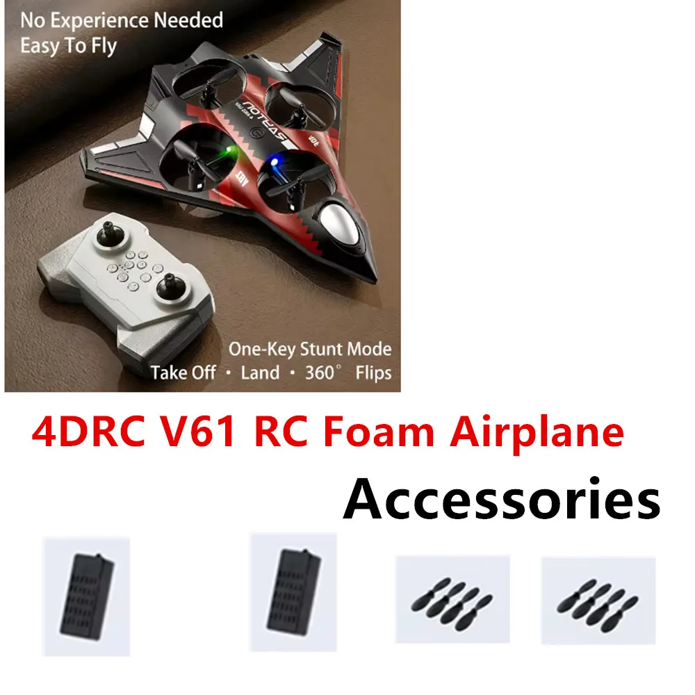 4DRC V61 Drone Accessories 3.7V 700mAh / Propeller Maple Leaf / For V61 planes 4D-V61 Battery Spare Part Original