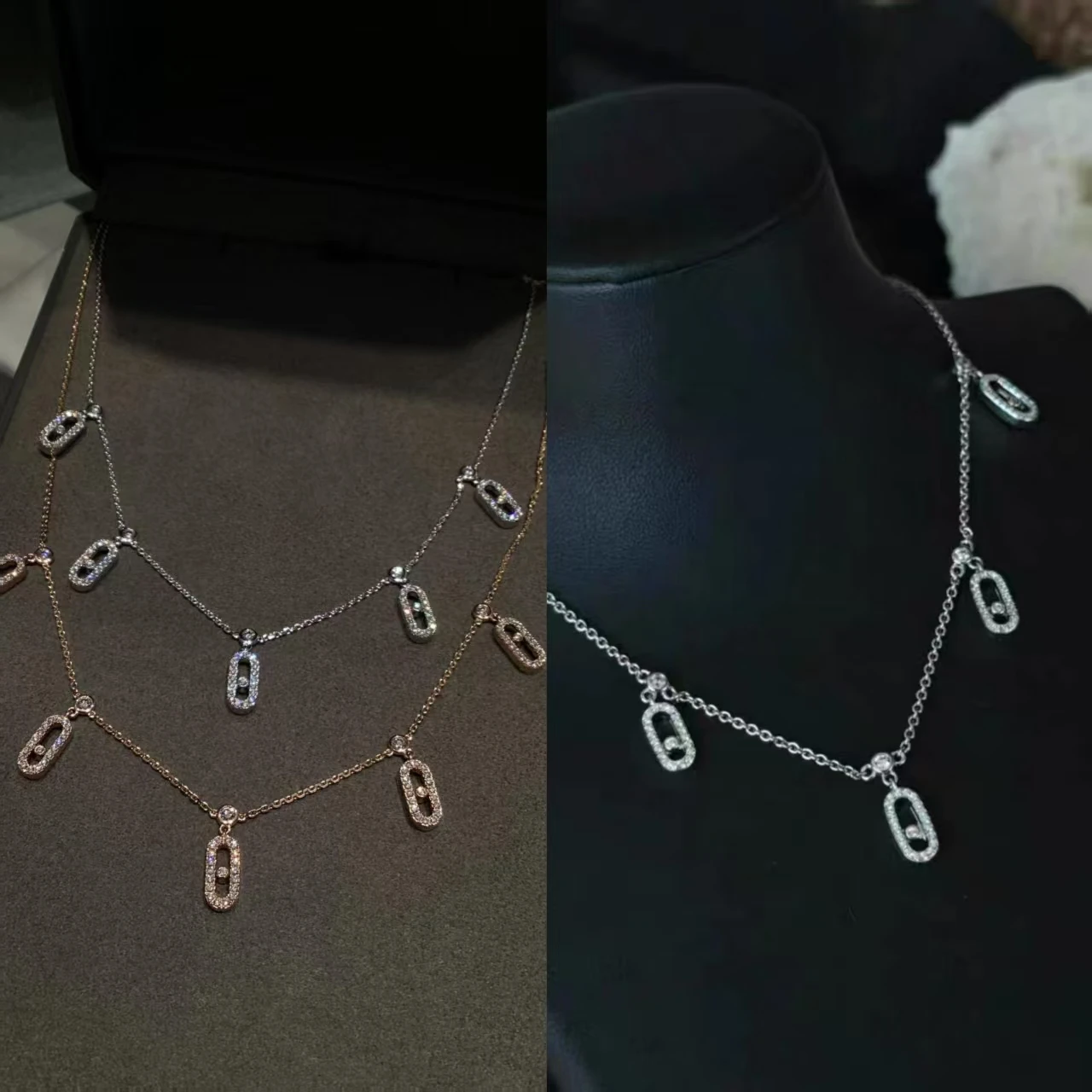 

Высококачественные роскошные ювелирные изделия, Лидер продаж, брендовое французское классическое романтическое элегантное женское ожерелье из стерлингового серебра S925 с мобильными бриллиантами